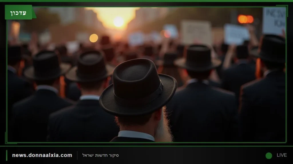 מחאת חסידי צאנז: אלפים הפגינו מול כלא 10 על מעצר לומדי תורה