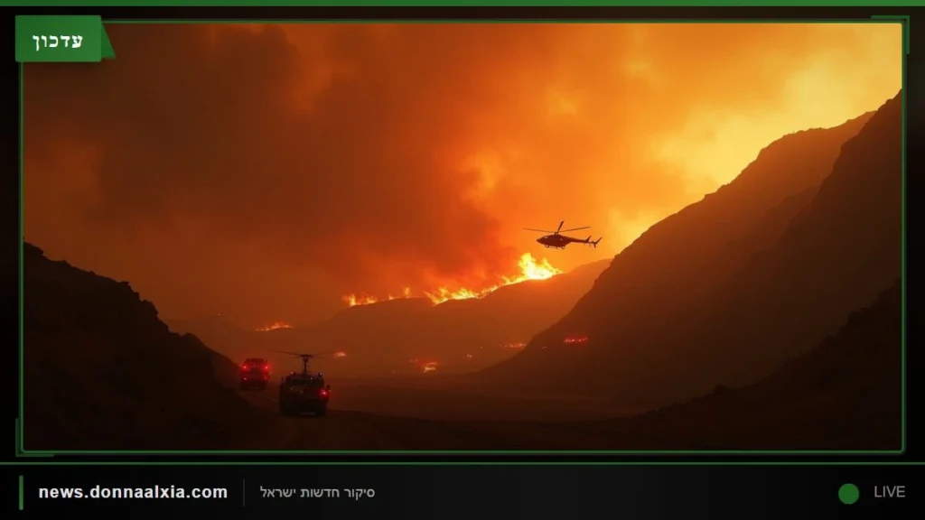 שריפת חורש גדולה סמוך למעבר תרקומיא: מאמצי כיבוי נרחבים במעורבות מטוסים
